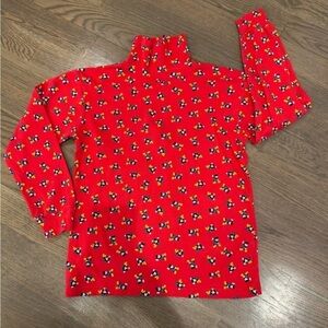 FUN 1980S MINI MICKEY MOUSE ALLOVER PRINT TURTLENECK LONG SLEEVE COTTON SHIRT